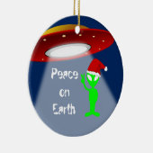 Weltfrieden Alien Funny Keramik Ornament (Rechts)