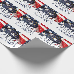 Weltfrieden American Flag Patriotic Weihnachten Geschenkpapier