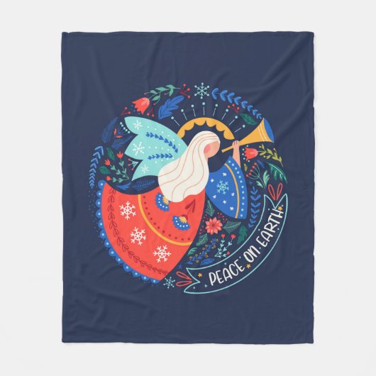 Weltfrieden Angel Design Fleecedecke (Vorderseite)