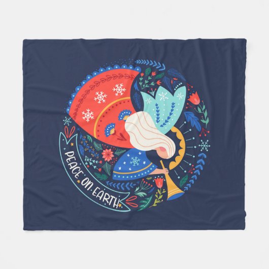 Weltfrieden Angel Design Fleecedecke (Vorderseite (Horizontal))