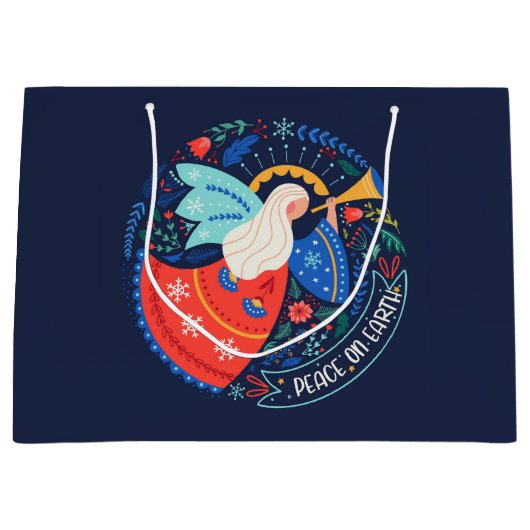 Weltfrieden Angel Design Große Geschenktüte (Vorderseite)