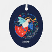 Weltfrieden Angel Design Ornament Aus Metall (Vorderseite)