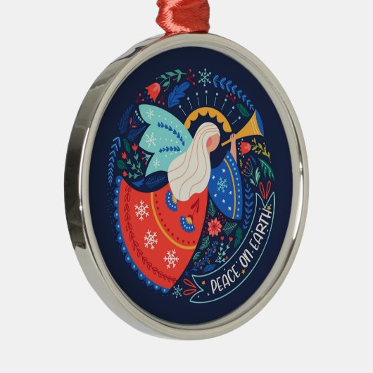 Weltfrieden Angel Design Ornament Aus Metall (Rechts)