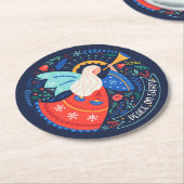 Weltfrieden Angel Design Runder Pappuntersetzer (Angewinkelt)