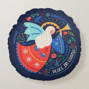Weltfrieden Angel Design Rundes Kissen