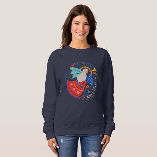 Weltfrieden Angel Design Sweatshirt (Vorne ganz)