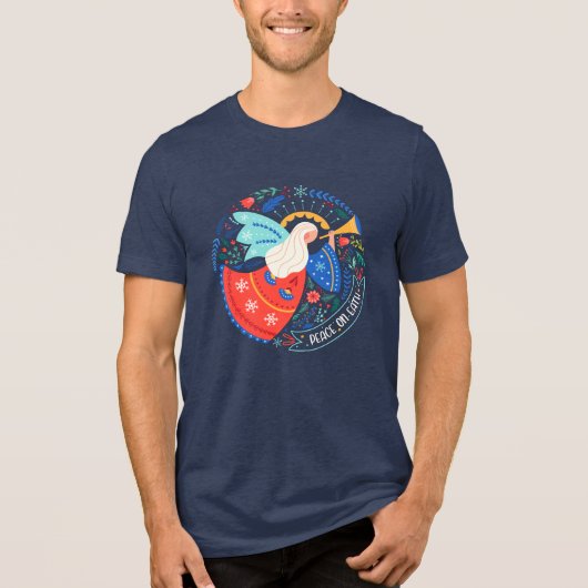 Weltfrieden Angel Design Tri-Blend Shirt (Vorderseite)