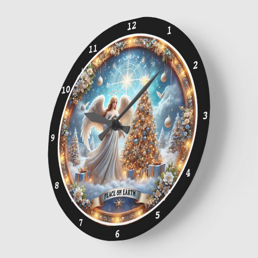 Weltfrieden Angel" - Himmlische Weihnachten Große Wanduhr (Winkel)