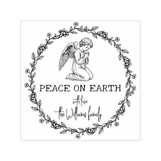 WELTFRIEDEN Angel im Gebet Christliche Weihnachten Permastempel (Design)