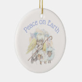 Weltfrieden Angel Shepherd & Lambs Keramik Ornament (Rechts)