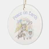Weltfrieden Angel Shepherd & Lambs Keramik Ornament (Links)