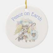 Weltfrieden Angel Shepherd & Lambs Keramik Ornament (Hinten)
