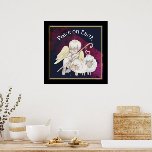 Weltfrieden Angel Shepherd & Lambs Poster (Küche)