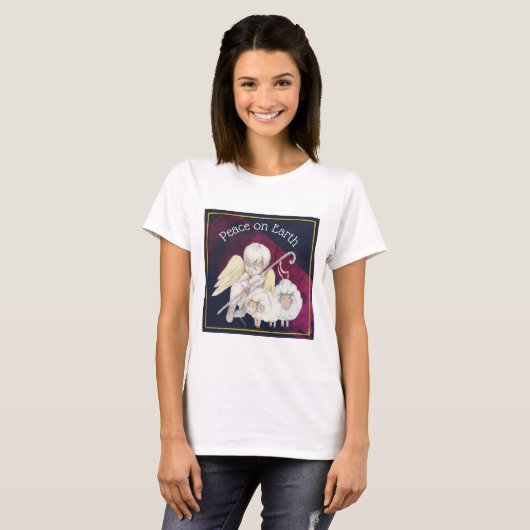 Weltfrieden Angel Shepherd & Lambs T-Shirt (Vorne ganz)