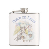 Weltfrieden Angel Shepherd mit Lämmern Flachmann (Vorderseite)