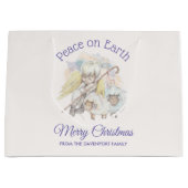 Weltfrieden Angel Shepherd mit Lämmern Große Geschenktüte (Vorderseite)