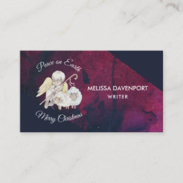 Weltfrieden Angel Shepherd mit Lämmern Visitenkarte