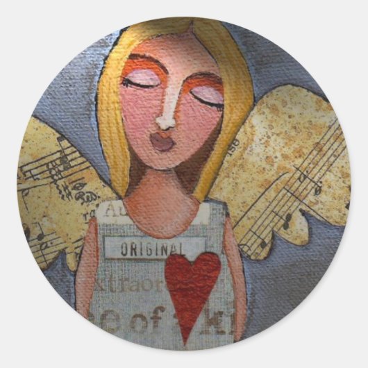 Weltfrieden Angel - Weihnachtsaufkleber Runder Aufkleber (Vorderseite)