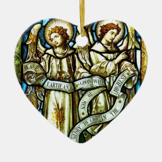 Weltfrieden Angels Weihnachtsdekoration Keramikornament (Vorne)