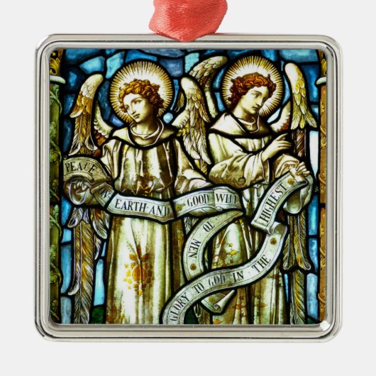 Weltfrieden Angels Weihnachtsdekoration Silbernes Ornament (Vorne)
