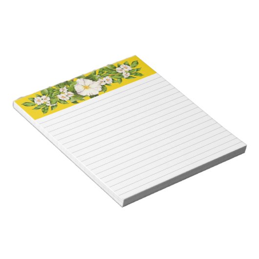 'Weltfrieden' auf einem mittelgroßen Notepad Notizblock (angewinkelt)