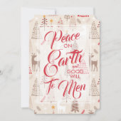 Weltfrieden auf Weihnachtsbaumkarten Feiertagskarte (Vorderseite)