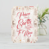 Weltfrieden auf Weihnachtsbaumkarten Feiertagskarte (Stehend Vorderseite)