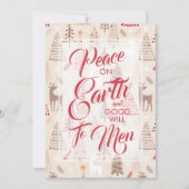 Weltfrieden auf Weihnachtswohnung Feiertagskarte (Vorderseite)