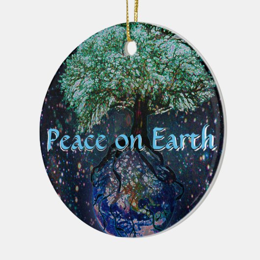 Weltfrieden-Baum des Lebens Keramikornament (Links)