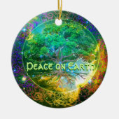 Weltfrieden - Baum von LebenWellness Keramik Ornament (Vorne)
