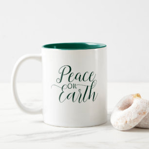 Weltfrieden Bible Verse Grünen Weihnachten Zweifarbige Tasse
