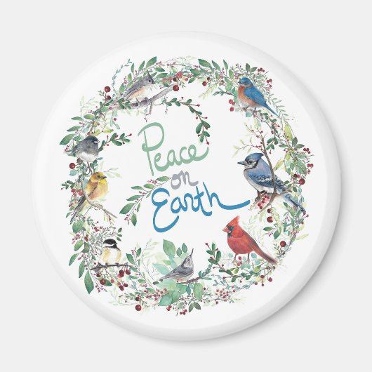 Weltfrieden Bird and Wreath Holiday Magnet (Vorne)
