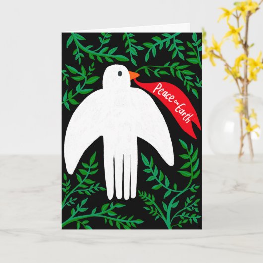 Weltfrieden Bird Dog Weihnachtsfeiertag Karte (Gelbe Blume)