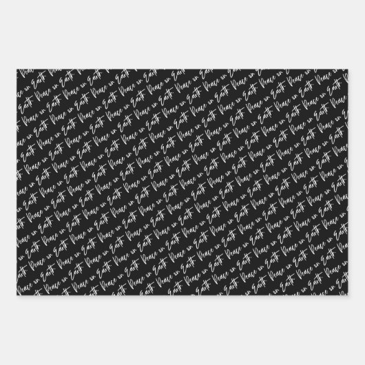 Weltfrieden Black Christmas Geschenkpapier Set (Vorderseite)