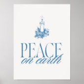 Weltfrieden Blue Candle Christmas Poster (Vorne)
