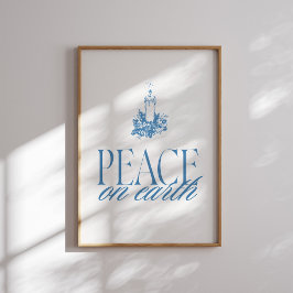 Weltfrieden Blue Candle Christmas Poster