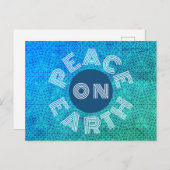 Weltfrieden Blue Green Pattern Postkarte (Vorne/Hinten)