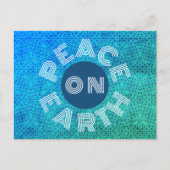 Weltfrieden Blue Green Pattern Postkarte (Vorderseite)