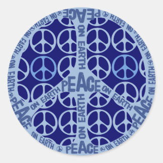 Weltfrieden Blue Peace Runder Aufkleber