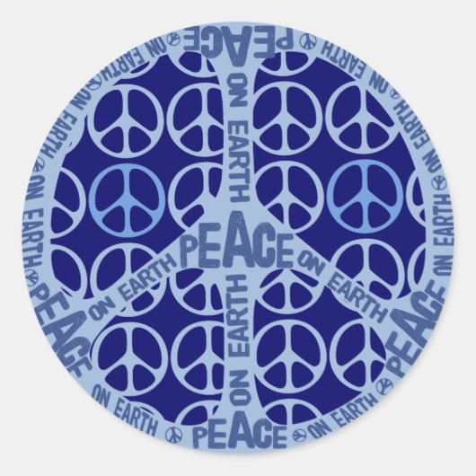 Weltfrieden Blue Peace Runder Aufkleber (Vorderseite)