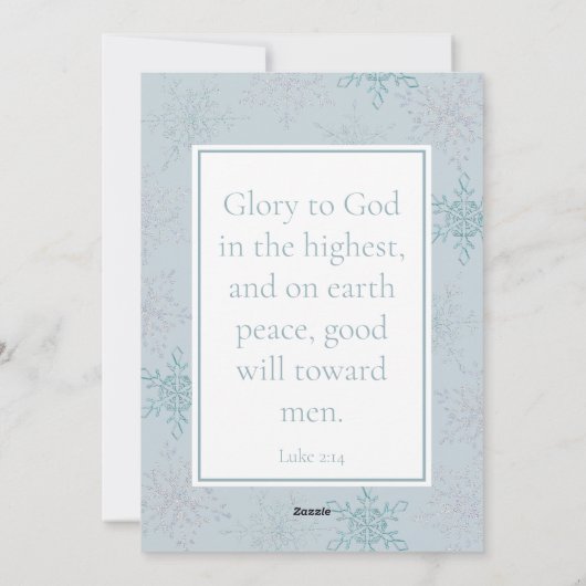 Weltfrieden Blue Snowflake Ein Foto Weihnachten (Rückseite)