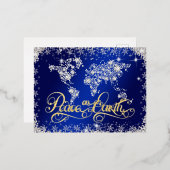 Weltfrieden Blue und Diamonds Folien Feiertagspostkarte (Vorderseite/Rückseite)