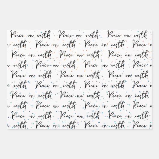 Weltfrieden Blue White Dove Muster Weihnachten Geschenkpapier Set (Vorderseite 3)