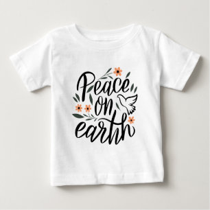 Weltfrieden Blumendesign Baby T-shirt