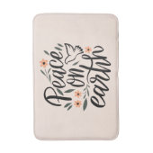 Weltfrieden Blumendesign Badematte (Vorderseite Vertikal)