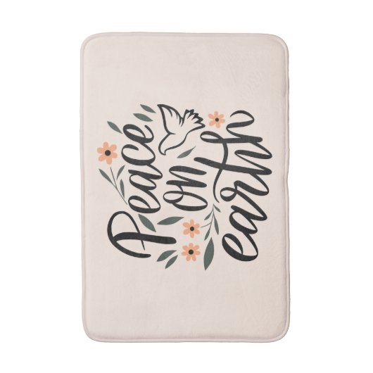 Weltfrieden Blumendesign Badematte (Vorderseite Vertikal)