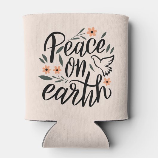 Weltfrieden Blumendesign Dosenkühler (Rückseite)