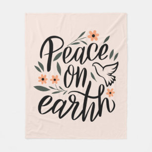 Weltfrieden Blumendesign Fleecedecke