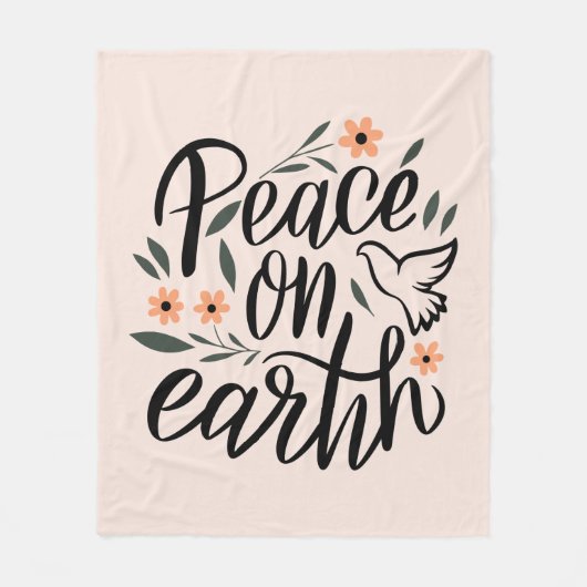 Weltfrieden Blumendesign Fleecedecke (Vorderseite)