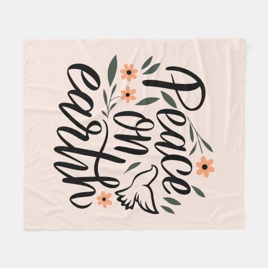 Weltfrieden Blumendesign Fleecedecke (Vorderseite (Horizontal))